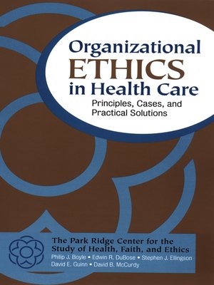 cover image of Organizational Ethics in Health Care